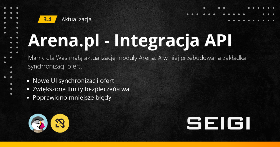 prestashop Arena.pl - Integracja API v 3.4